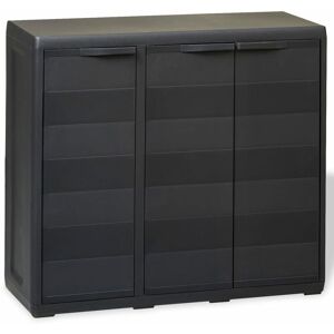 Royalton Garden Storage Cabinet with 2 Shelves Black