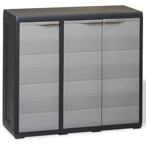 Royalton - Garden Storage Cabinet with 2 Shelves Black and Grey