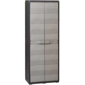 Royalton - Garden Storage Cabinet with 3 Shelves Black and Grey