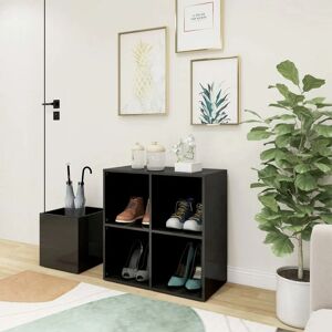 Hall Shoe Cabinet High Gloss Grey 105x35.5x70 cm Engineered Wood - Royalton