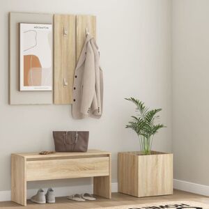 BERKFIELD HOME Royalton Hallway Furniture Set Sonoma Oak Engineered Wood