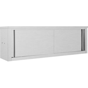 Berkfield Home - Royalton Kitchen Wall Cabinet with Sliding Doors 150x40x50 cm Stainless Steel