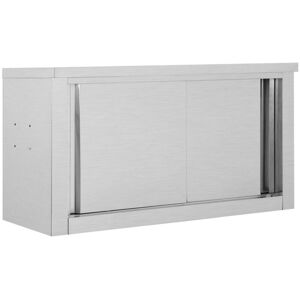 BERKFIELD HOME Royalton Kitchen Wall Cabinet with Sliding Doors 90x40x50 cm Stainless Steel