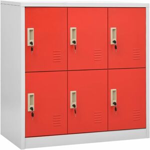 Locker Cabinet Light Grey and Red 90x45x92.5 cm Steel - Royalton