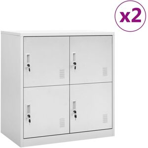 Locker Cabinets 2 pcs Light Grey 90x45x92.5 cm Steel - Royalton