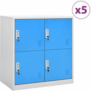 Locker Cabinets 5 pcs Light Grey and Blue 90x45x92.5 cm Steel - Royalton