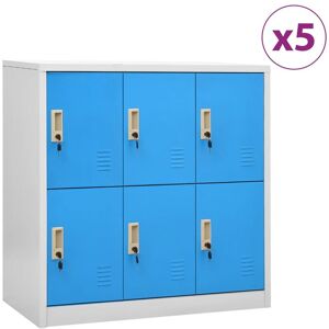 Royalton Locker Cabinets 5 pcs Light Grey and Blue 90x45x92.5 cm Steel