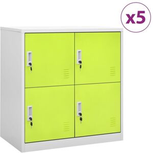 Locker Cabinets 5 pcs Light Grey and Green 90x45x92.5 cm Steel - Royalton