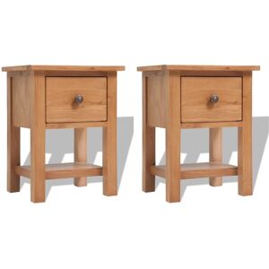 Royalton - Nightstands 2 pcs 36x30x47 cm Solid Oak Wood