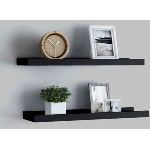 Royalton Picture Frame Ledge Shelves 2 pcs Black 40x9x3 cm MDF