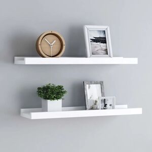 Royalton - Picture Frame Ledge Shelves 2 pcs White 40x9x3 cm mdf