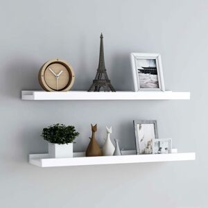 Royalton Picture Frame Ledge Shelves 2 pcs White 80x9x3 cm MDF