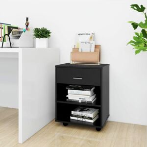 Royalton - Rolling Cabinet Black 46x36x59 cm Engineered Wood