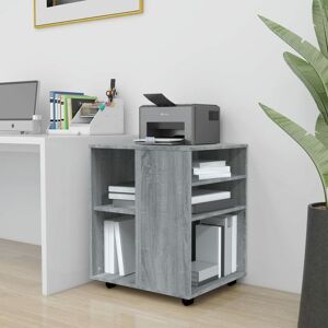 Rolling Cabinet Grey Sonoma 60x53x72 cm Engineered Wood - Royalton