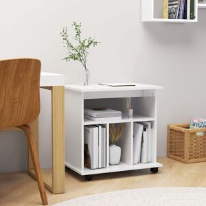 Royalton - Rolling Cabinet High Gloss White 60x45x60 cm Engineered Wood