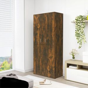 Shoe Cabinet Smoked Oak 80x39x178 cm Engineered Wood - Royalton