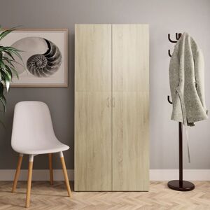 Shoe Cabinet Sonoma Oak 80x35.5x180 cm Engineered Wood - Royalton