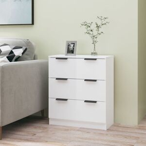 Sideboard High Gloss White 60x30x70 cm Engineered Wood - Royalton