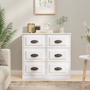 Sideboard High Gloss White 70x35.5x67.5 cm Engineered Wood - Royalton