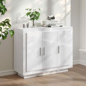 Sideboard High Gloss White 92x35x75 cm Engineered Wood - Royalton