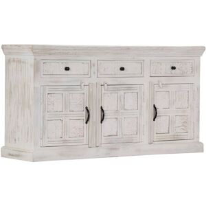 Sideboard White 140x40x74 cm Solid Mango Wood - Royalton