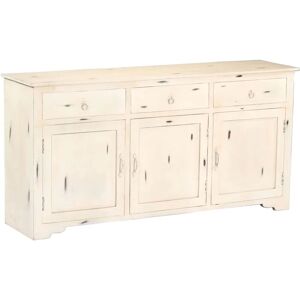 Sideboard White 160x40x80 cm Solid Mango Wood - Royalton