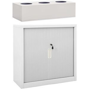 Sliding Door Cabinet with Planter Box Grey 90x40x113 cm Steel - Royalton