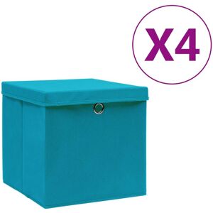 BERKFIELD HOME Royalton Storage Boxes with Covers 4 pcs 28x28x28 cm Baby Blue