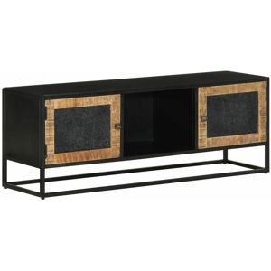 Tv Cabinet 110x30x40 cm Solid Wood Mango and Iron - Royalton