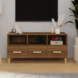 Tv Cabinet Brown Oak 102x36x50 cm Engineered Wood - Royalton