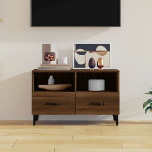 Tv Cabinet Brown Oak 80x36x50 cm Engineered Wood - Royalton