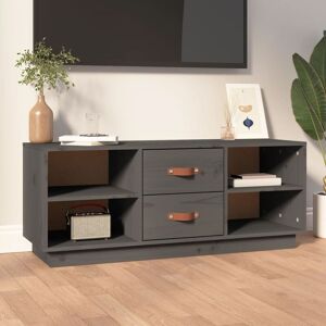 Tv Cabinet Grey 100x34x40 cm Solid Wood Pine - Royalton