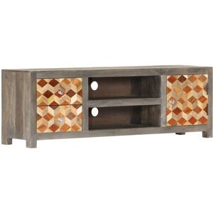 Tv Cabinet Grey 120x30x40 cm Solid Mango Wood - Royalton