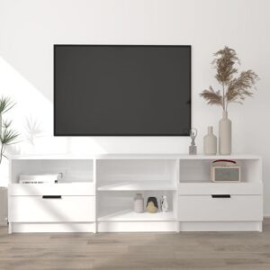 Tv Cabinet High Gloss White 150x33.5x45 cm Engineered Wood - Royalton