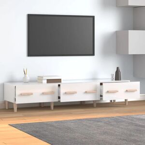 Tv Cabinet High Gloss White 150x34.5x30 cm Engineered Wood - Royalton