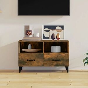 Tv Cabinet Smoked Oak 80x36x50 cm Engineered Wood - Royalton