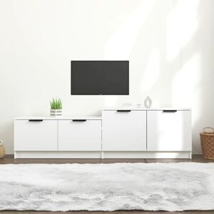 Tv Cabinet White 158.5x36x45 cm Engineered Wood - Royalton