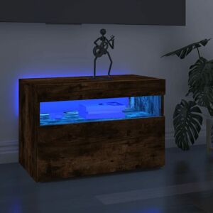 Tv Cabinet with led Lights Smoked Oak 60x35x40 cm - Royalton