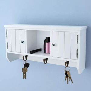 Wall Cabinet for Keys and Jewelery with Doors and Hooks - Royalton