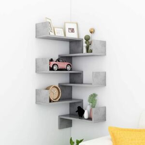 Royalton - Wall Corner Shelf 2 pcs Concrete Grey 40x40x50 cm Engineered Wood