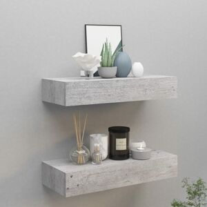 Wall Drawer Shelves 2 pcs Concrete Grey 60x23.5x10cm mdf - Royalton