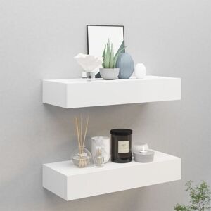 Royalton Wall-mounted Drawer Shelves 2 pcs White 60x23.5x10cm MDF