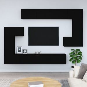 Wall-mounted tv Cabinet Black Engineered Wood - Royalton