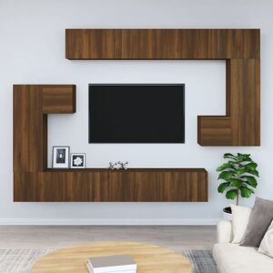 Wall-mounted tv Cabinet Brown Oak Engineered Wood - Royalton