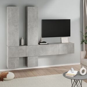 Wall-mounted tv Cabinet Concrete Grey Engineered Wood - Royalton