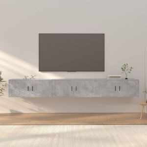 Wall-mounted tv Cabinets 3 pcs Concrete Grey 100x34.5x40 cm - Royalton