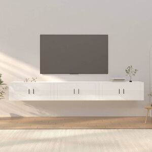 Wall-mounted tv Cabinets 3 pcs High Gloss White 100x34.5x40 cm - Royalton