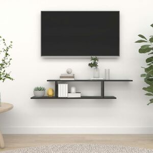 Royalton - Wall-Mounted tv Shelf Black 125x18x23 cm Engineered Wood