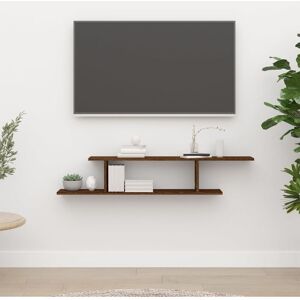 Royalton - Wall-Mounted tv Shelf Brown Oak 125x18x23 cm Engineered Wood