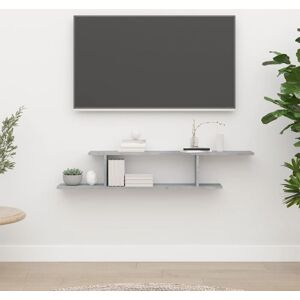 Wall-Mounted tv Shelf Concrete Grey 125x18x23 cm Engineered Wood - Royalton